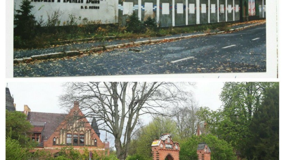 Vergleich der alten Zaunfront mit der neuen Sockelmauer